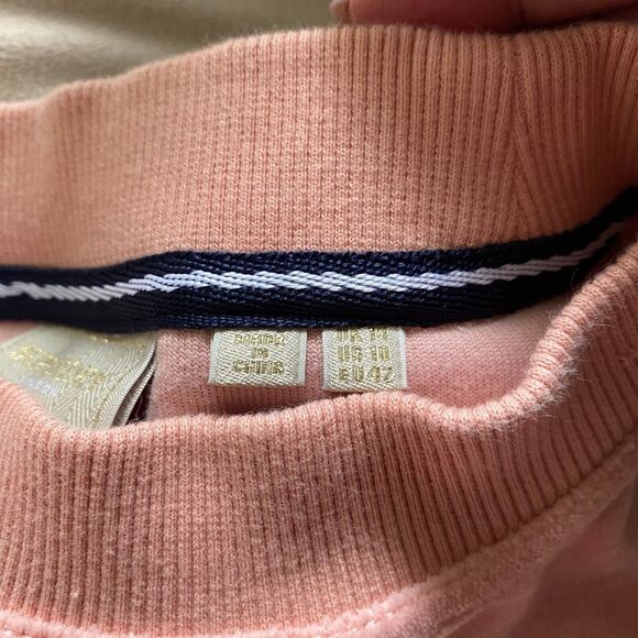 Superdry Velour Graphic Boxy Crew Neck Sweatshirt Woman‎ Peach Size 10 - Picture 3 of 13